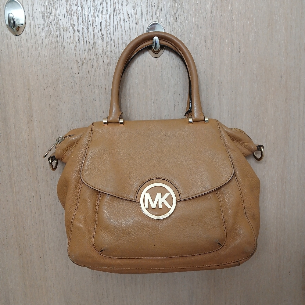 Michael Kors Fulton, Carmel Brown Satchel, Handbag.